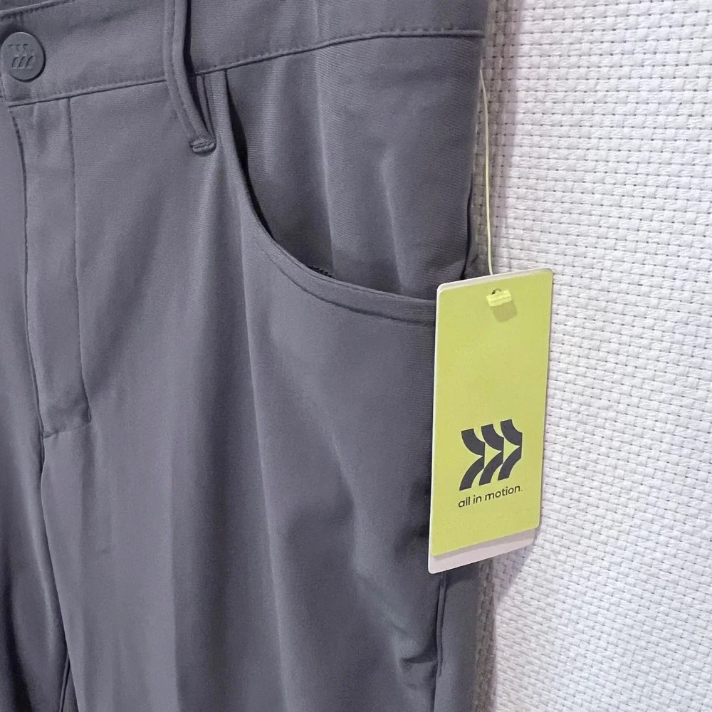 All in Motion Men Golf Pants Gray Flat Front Stretch‎ Performance 34x34 NWT